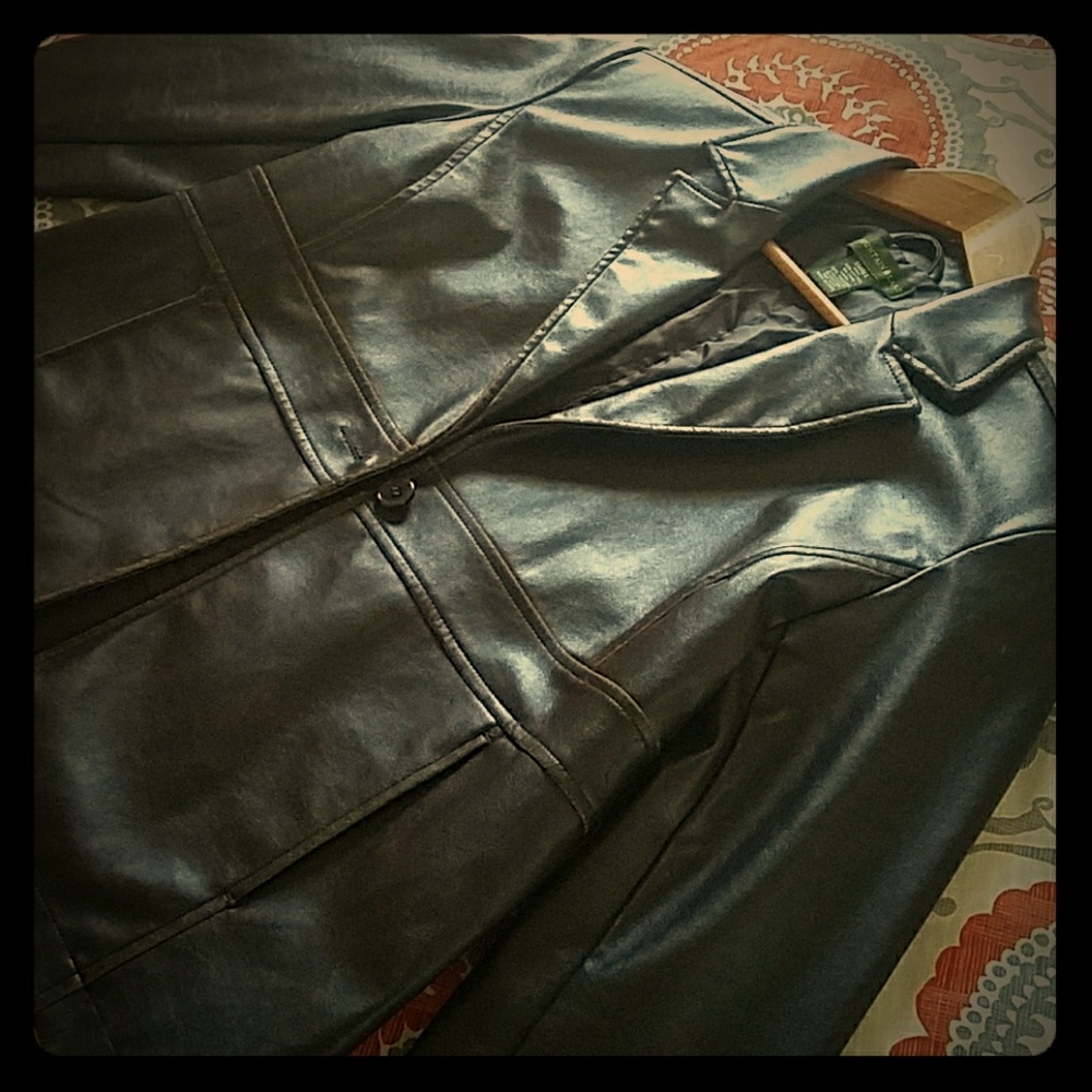 Coffee House Brown Faux Leather Jacket